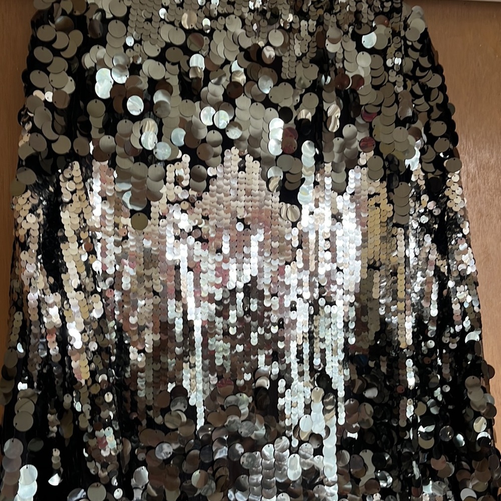 Anthropologie Black and Silver Sequin Coat - Picture 7 of 8